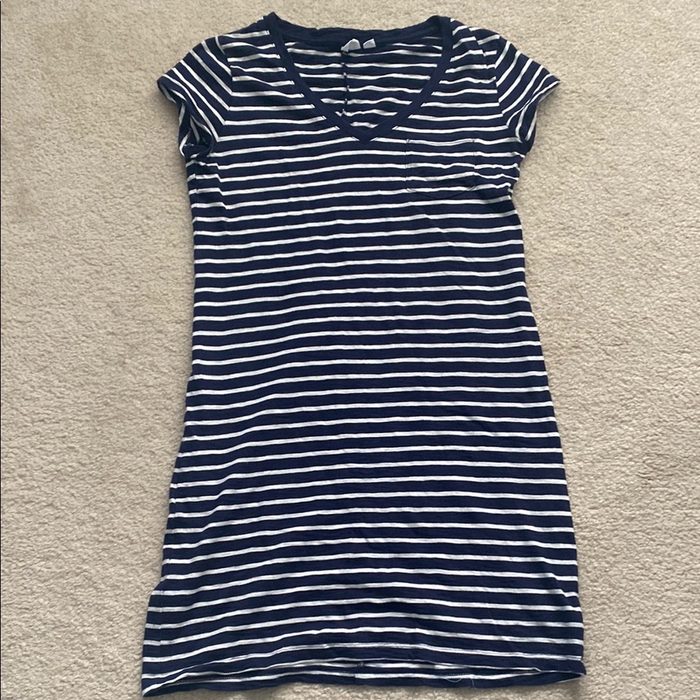 GAP Blue and White V-Neck Mini Dress